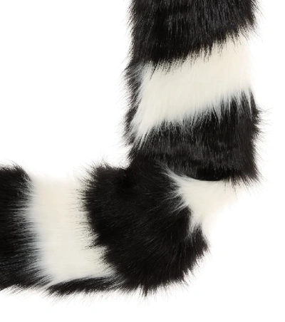 Shop Off-white Faux Fur Scarf In Black