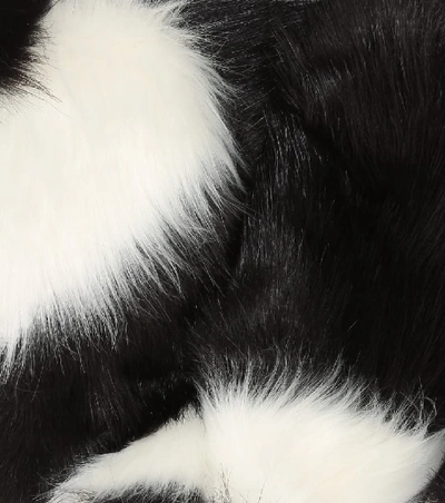 Shop Off-white Faux Fur Scarf In Black