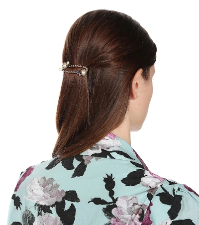 Shop Erdem Crystal-embellished Hair Clip In Gold