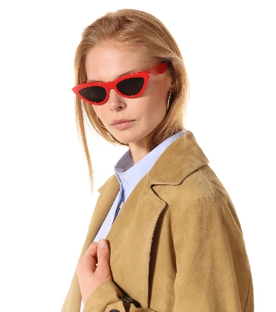 Shop Celine Cat-eye Sunglasses In Red