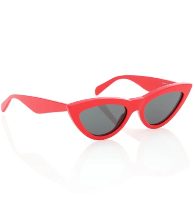 Shop Celine Cat-eye Sunglasses In Red