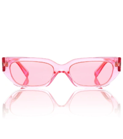 Shop Valentino Vlogo Acetate Sunglasses In Pink
