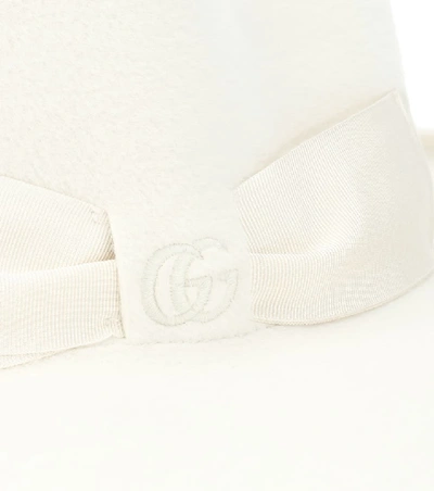 Shop Gucci Wide-brimmed Felt Hat In White