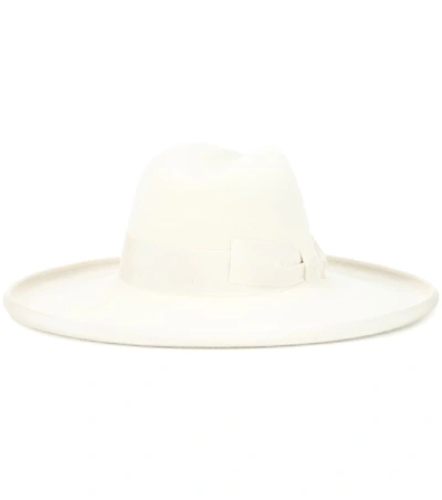 Shop Gucci Wide-brimmed Felt Hat In White