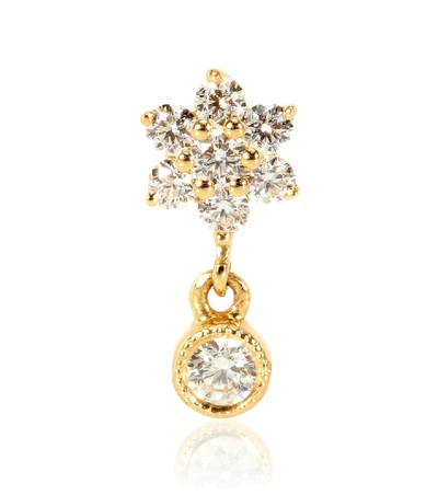 Shop Maria Tash Diamond Flower Traditional 18kt Gold Single Earring