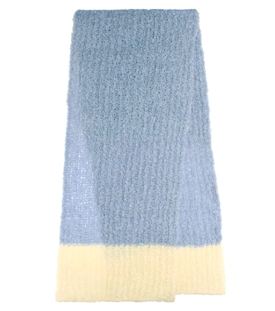 Shop Jacquemus L'echarpe Wool And Mohair Scarf In Blue