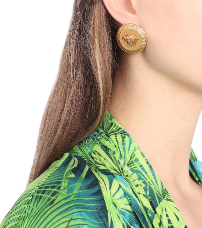 Shop Versace Tribute Medusa Stud Earrings In Gold