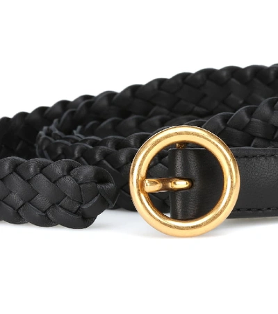 Shop Bottega Veneta Intrecciato Leather Belt In Black