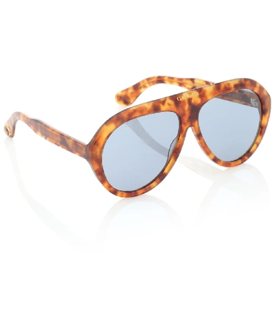 Shop Gucci Navigator Acetate Sunglasses In Brown