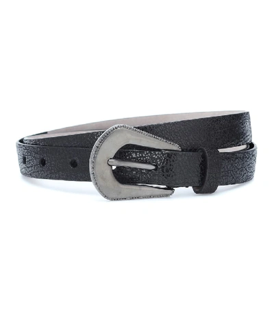 Shop Brunello Cucinelli Leather Belt In Black