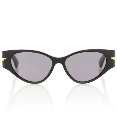 Shop Bottega Veneta 02 Cat-eye Acetate Sunglasses In Black
