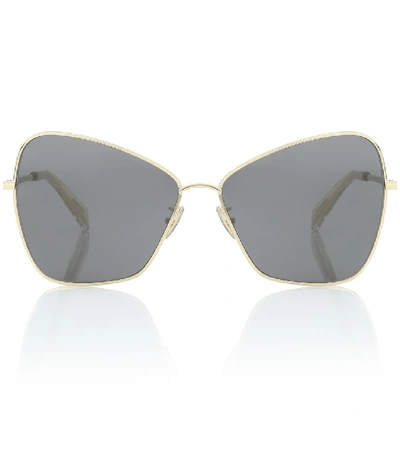 Shop Celine Square Metal Sunglasses In Black