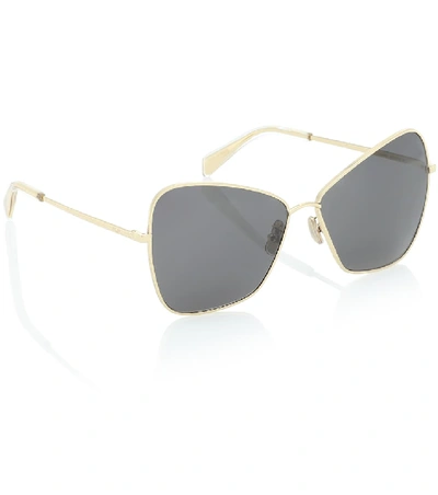 Shop Celine Square Metal Sunglasses In Black