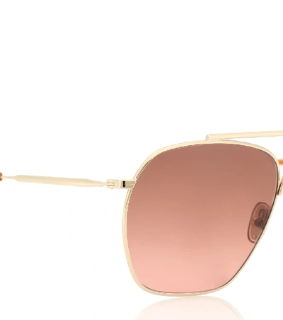 Shop Acne Studios Aviator Sunglasses In Gold