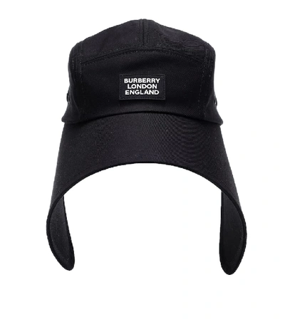 Shop Burberry Cotton-twill Bonnet Cap In Black