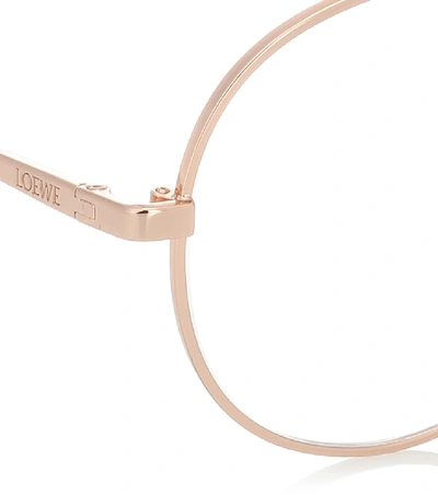 Shop Loewe Pilot Puzzle Glasses In Gold