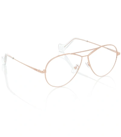 Shop Loewe Pilot Puzzle Glasses In Gold