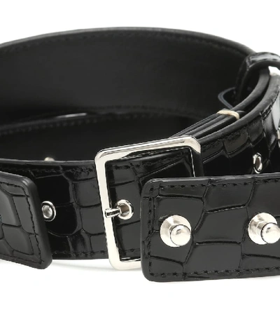 Shop Altuzarra Croc-effect Leather Belt In Black