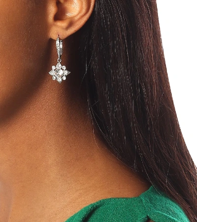 Shop Oscar De La Renta Crystal-embellished Earrings In Silver