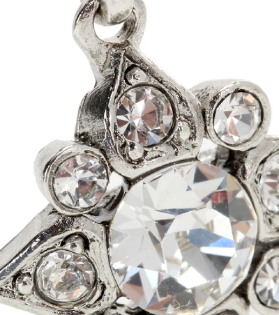 Shop Oscar De La Renta Crystal-embellished Earrings In Silver