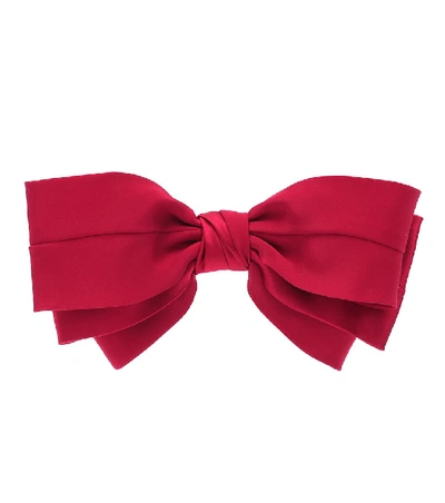 Shop Sophie Buhai Classic Silk Bow Barrette In Red