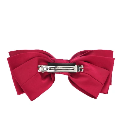 Shop Sophie Buhai Classic Silk Bow Barrette In Red