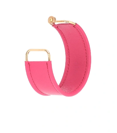 Shop Jacquemus Les Fauteuils Leather Earrings In Pink