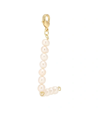Shop Timeless Pearly Letter L Pearl-embellished Charm In Gold