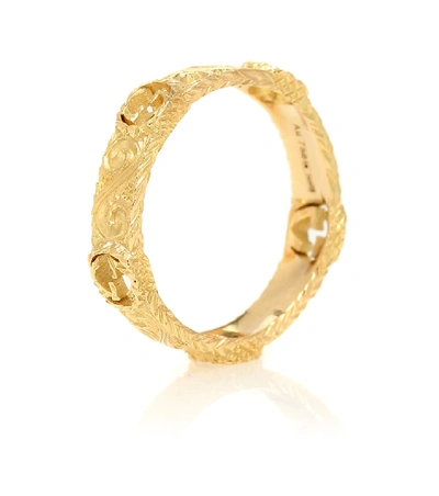 Shop Gucci Interlocking G 18kt Gold Ring