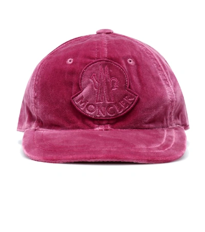 Shop Moncler Velvet Cap In Pink