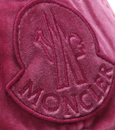 Shop Moncler Velvet Cap In Pink