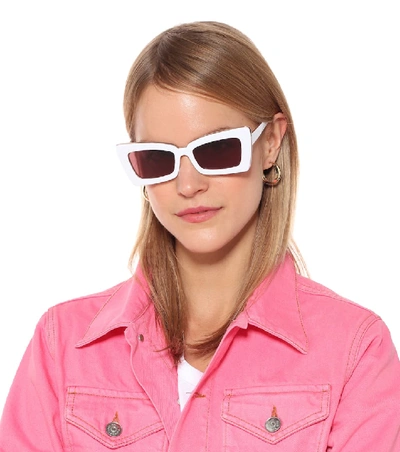 Shop Le Specs Zaap! Cat-eye Sunglasses In White