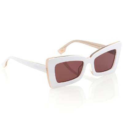 Shop Le Specs Zaap! Cat-eye Sunglasses In White