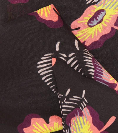 Shop Etro Floral-printed Silk Scarf In Black