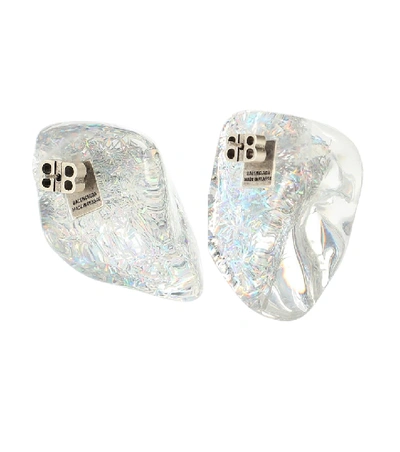Shop Balenciaga Rock Earrings In White
