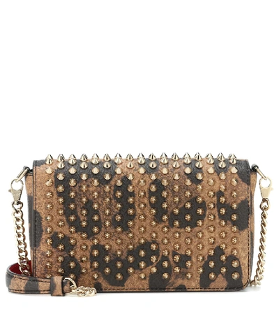 Shop Christian Louboutin Zoompouch Leather Shoulder Bag In Brown