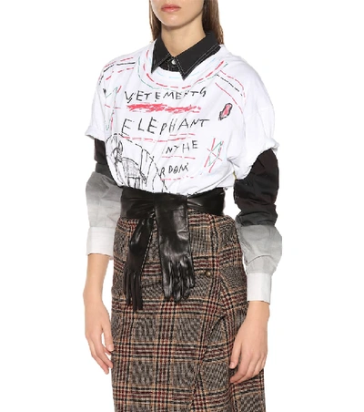 Shop Vetements Leather Gloves Belt In Black