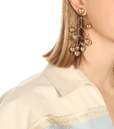 Shop Jil Sander Balance Drop Earrings In Gold