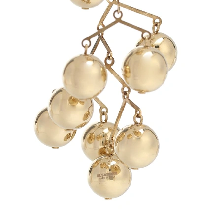 Shop Jil Sander Balance Drop Earrings In Gold
