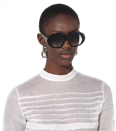 Shop Loewe Anagram Acetate Sunglasses In Black