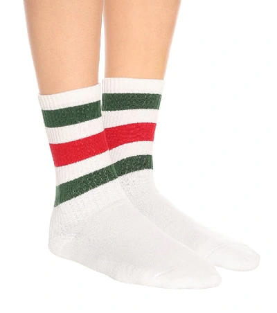 Shop Gucci Cotton-blend Socks In White