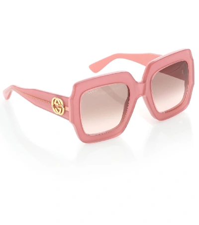 Shop Gucci Square Sunglasses In Pink