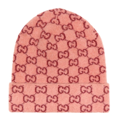 Shop Gucci Gg Jacquard Wool Beanie In Pink