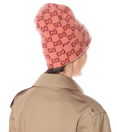 Shop Gucci Gg Jacquard Wool Beanie In Pink