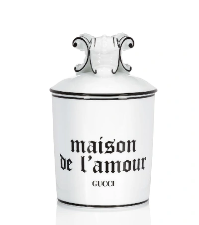 Shop Gucci Freesia Maison De L'amour Candle In White