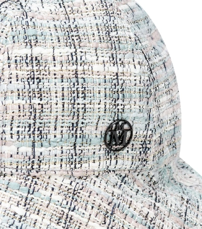 Shop Maison Michel Mara Checked Tweed Hat In Blue