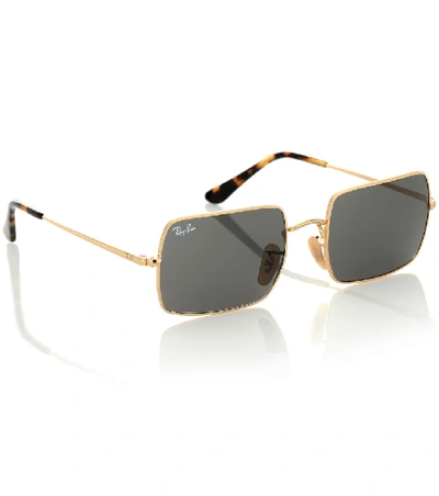 Shop Ray Ban Rb1969 Rectangle 1969 Sunglasses In Gold