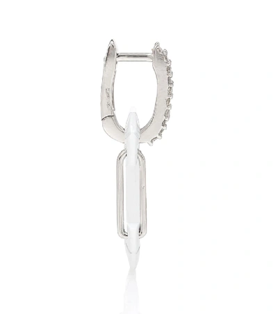 Shop Eéra Eéra Chiara Small 18kt Gold And Silver Single Earring With Diamonds In White