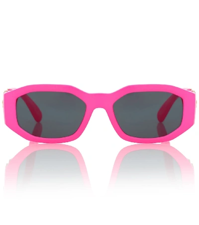 Shop Versace Medusa Biggie Sunglasses In Pink
