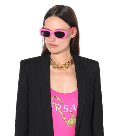 Shop Versace Medusa Biggie Sunglasses In Pink